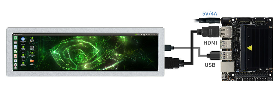 Monitor boczny IPS 8,8 cala o rozdzielczości 480×1920, HDMI z głośnikami HiFi