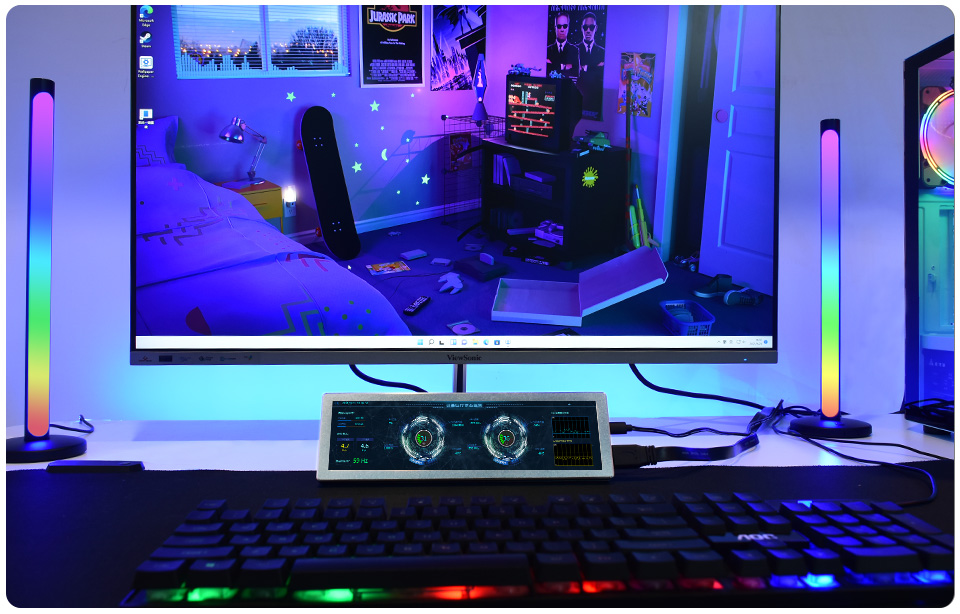 Monitor boczny IPS 8,8 cala o rozdzielczości 480×1920, HDMI z głośnikami HiFi