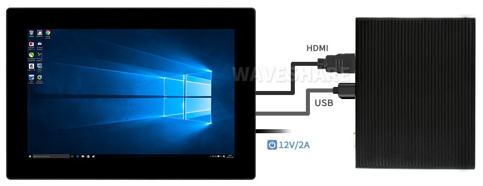 10,1palcový LCD displej, kapacitní dotykový, 1920x1200, panel z tvrzeného skla, v ochranném pouzdře