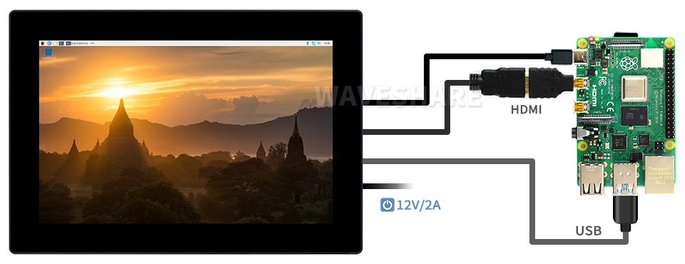 10,1palcový LCD displej, kapacitní dotykový, 1920x1200, panel z tvrzeného skla, v ochranném pouzdře