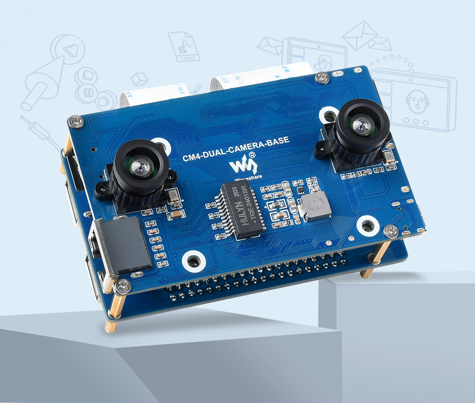 Moduł kamery dwuokularowej dla modułu Raspberry Pi CM4 z ekspander interfejsu 