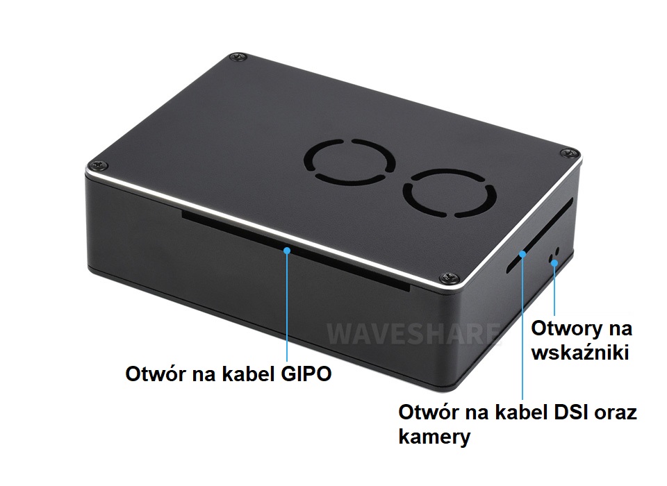 Aluminiowa obudowa z podwójnym wentylatorem do Raspberry Pi 4