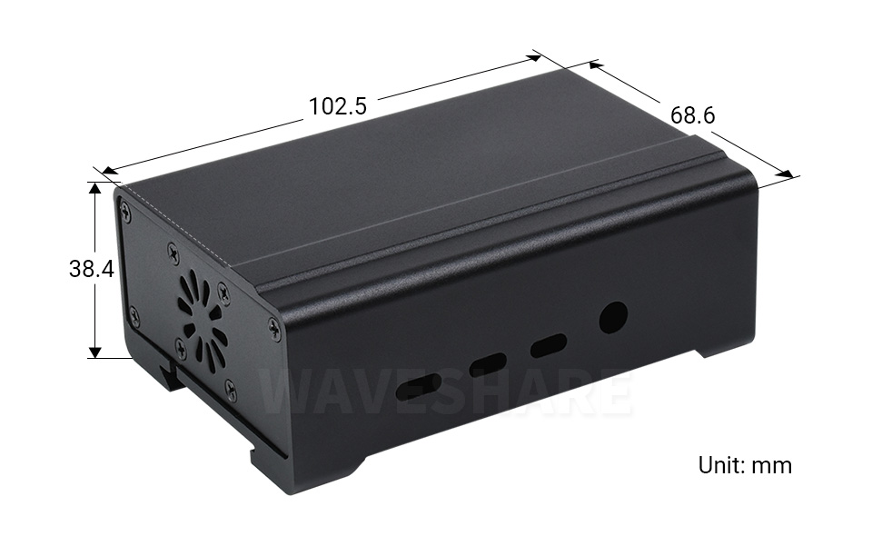 Aluminiowa obudowa z wentylatorem do Raspberry Pi 4 na szyne DIN