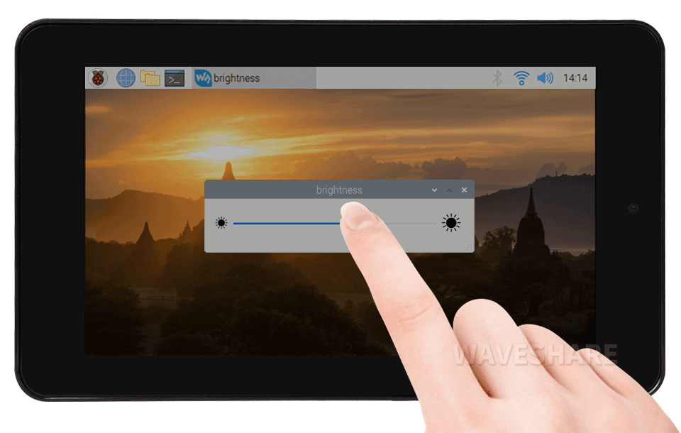 7palcový kapacitní dotykový displej pro Raspberry Pi,DSI, 800×480 s vestavěnou 5MP kamerou