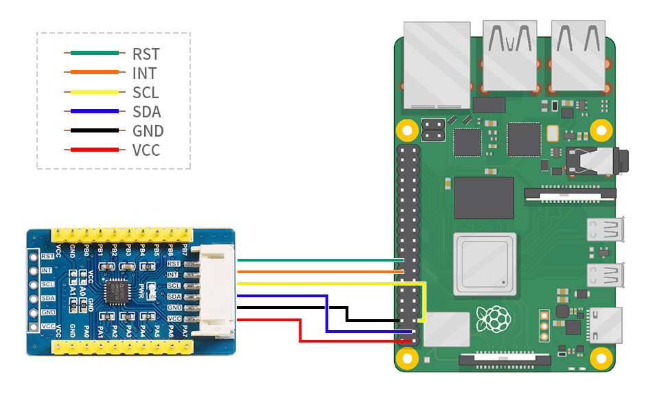 Moduł z 16-kanałowym ekspanderem GPIO z możliwością sterowania diodami LED. AW9523B GPIO.