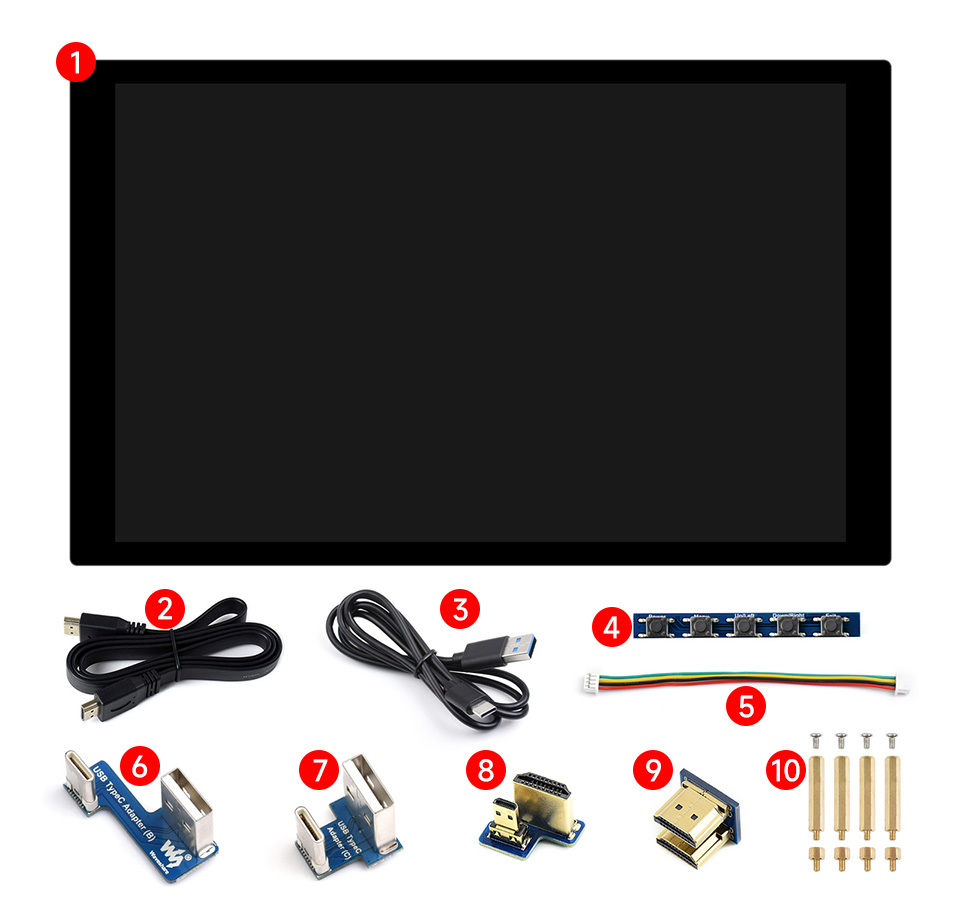 Pojemnościowy 10,1-calowy wyświetlacz 1280 x 800 z interfejsem HDMI i ekranem IPS dla Raspberry Pi, PC, JetSon