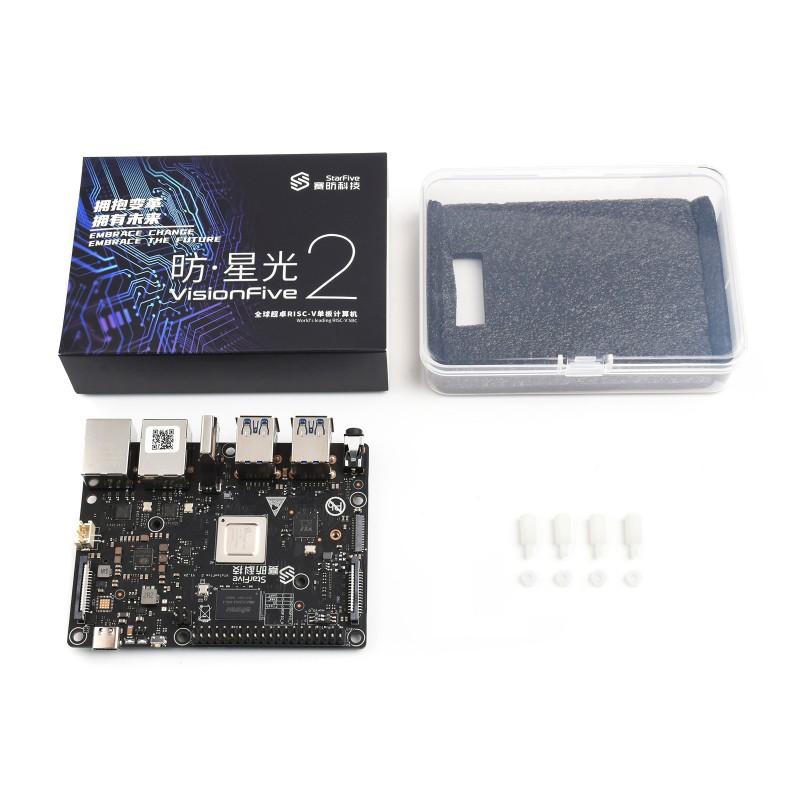 Einplatinencomputer VisionFive2 RISC-V, StarFive JH7110-Prozessor mit integrierter 3D-Grafikeinheit, basierend auf Linux