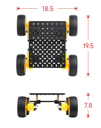 Robot Chassis-S Mobiler Roboter-Chassis für Raspberry Pi, Jetson Nano