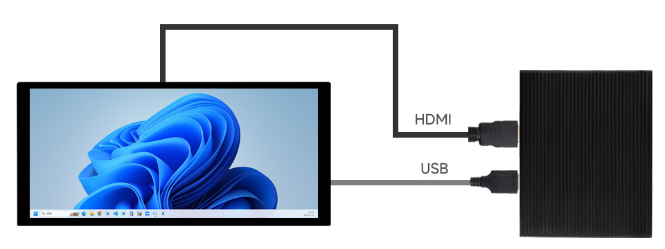 10,4-Zoll-1600-x-720-HP-CAPQLED-kapazitiver Bildschirm für Raspberry Pi, PC, Jatson