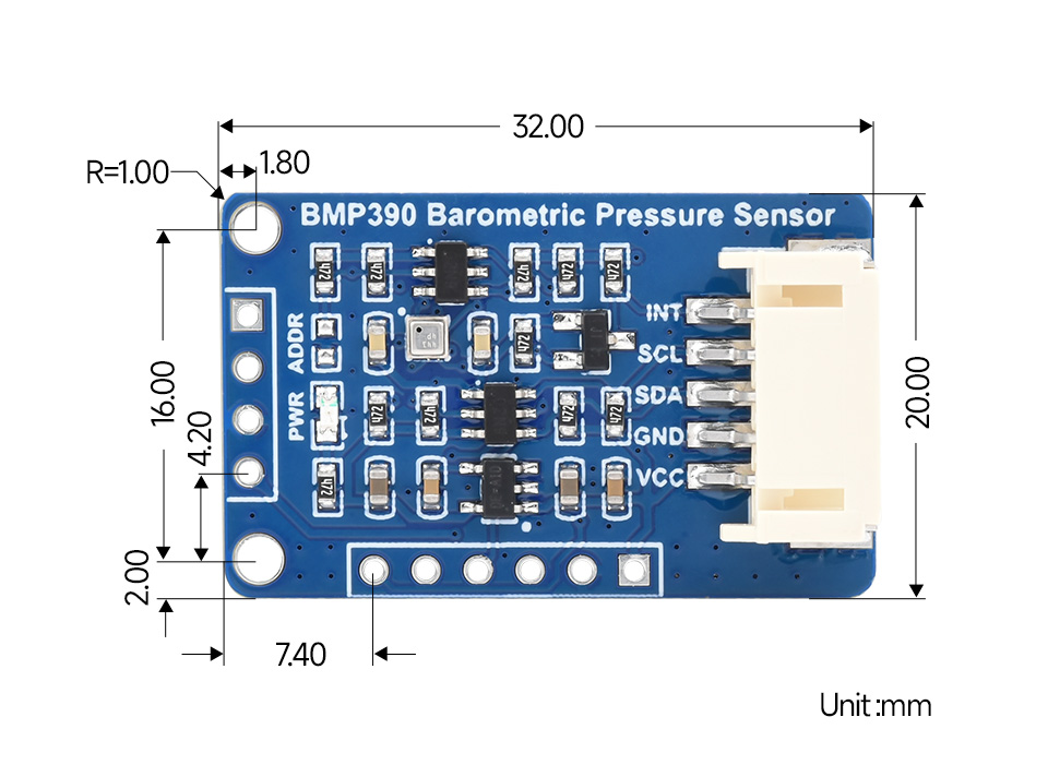BMP390 - Präziser 24-Bit barometrischer Druck- und Temperatursensor