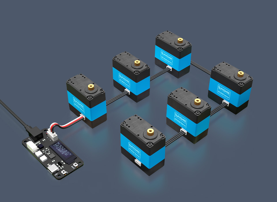 Silnik serwo ST3020 z magistralą szeregową, 25kg.cm, 60 RPM, z enkoderem magnetycznym 360°