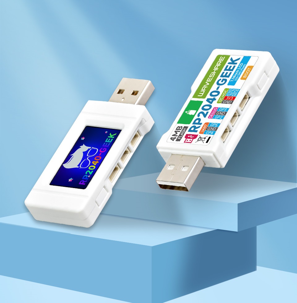Płyta rozwojowa RP2040-GEEK USB-A z 1.14cal wyświetlaczem 65K kolorów