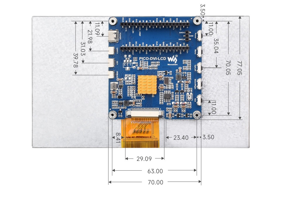7-inch DVI 1024x600 IPS Display for Raspberry Pi