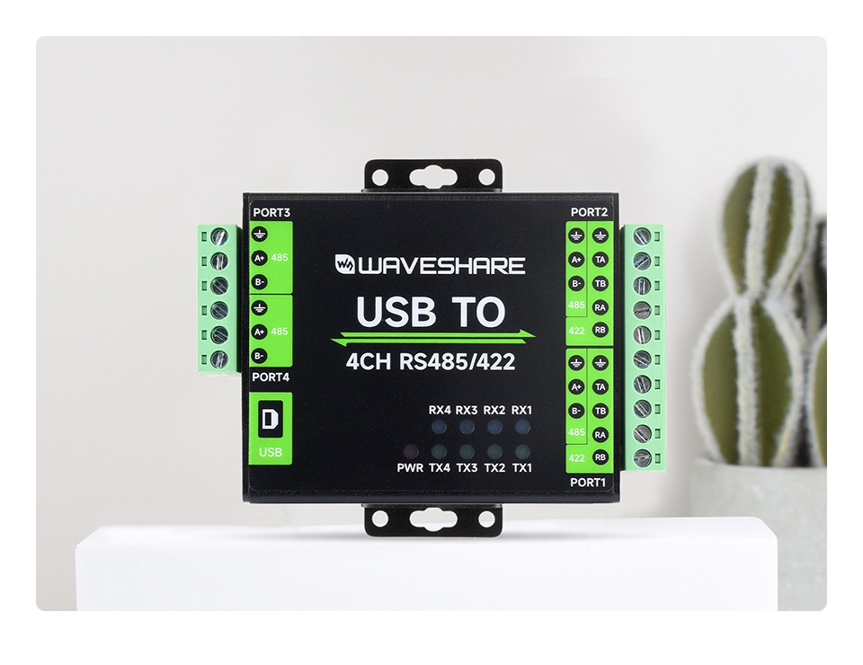 Przemysłowy Konwerter USB do 4-Kanałowego RS485/422, FT4232HL