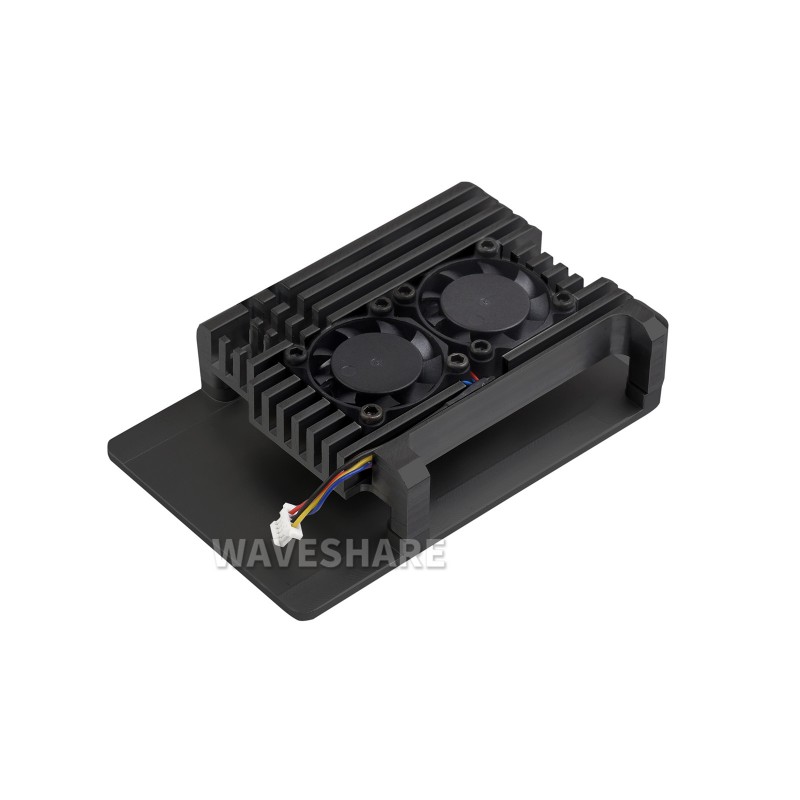 Obudowa z aluminium dla Raspberry Pi 5 z dwoma wentylatorami chłodzącymi