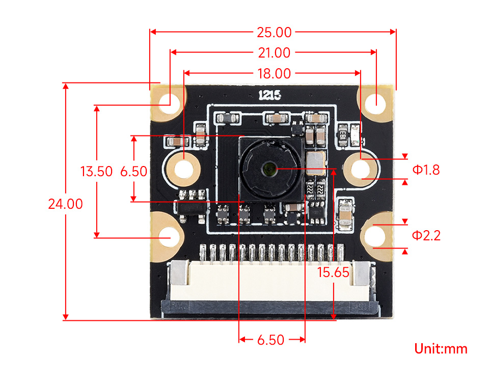 Moduł kamery 8MP IMX219 z polem widzenia 120° dla Raspberry Pi 5