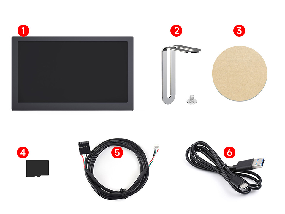 7-calowy monitor USB, dodatkowy ekran do obudowy PC Panel IPS 1024×600