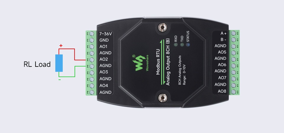 Osmikanálový Modbus RTU - Výstupní napětí 0-10V