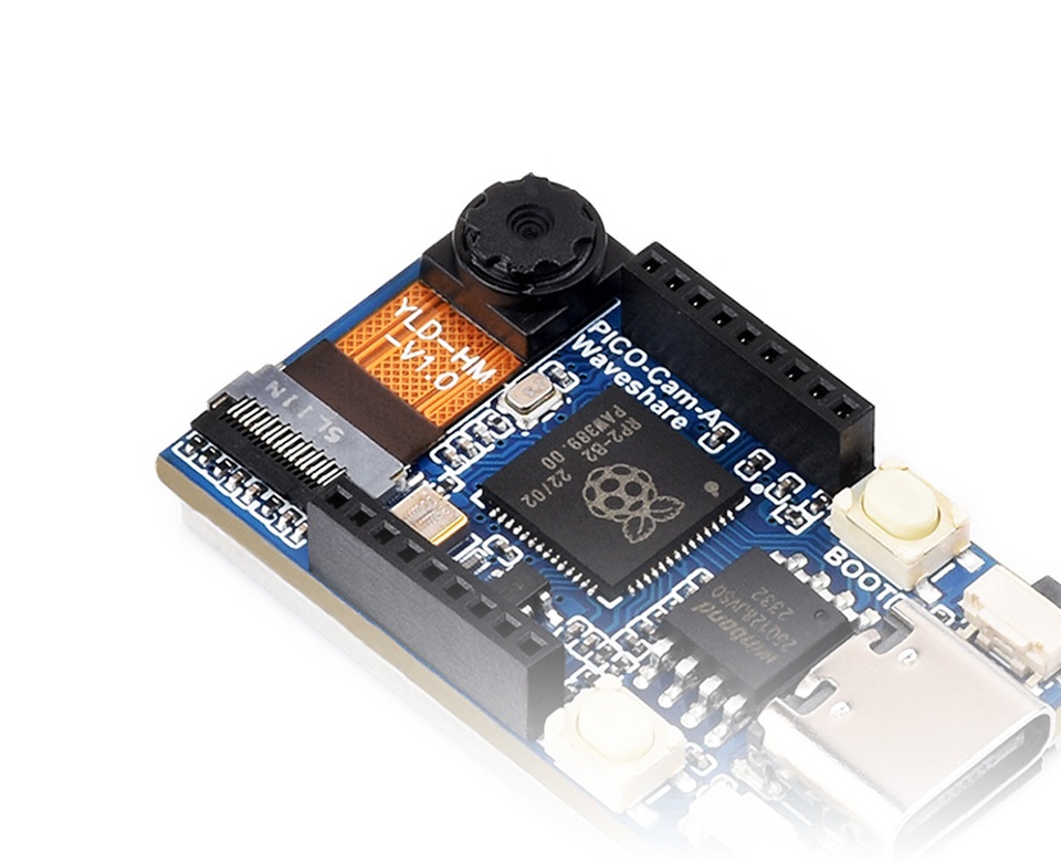 PICO-CAM-A RP2040 Development Board with Corex M0+ Processor, Built-in Camera, and 1.14