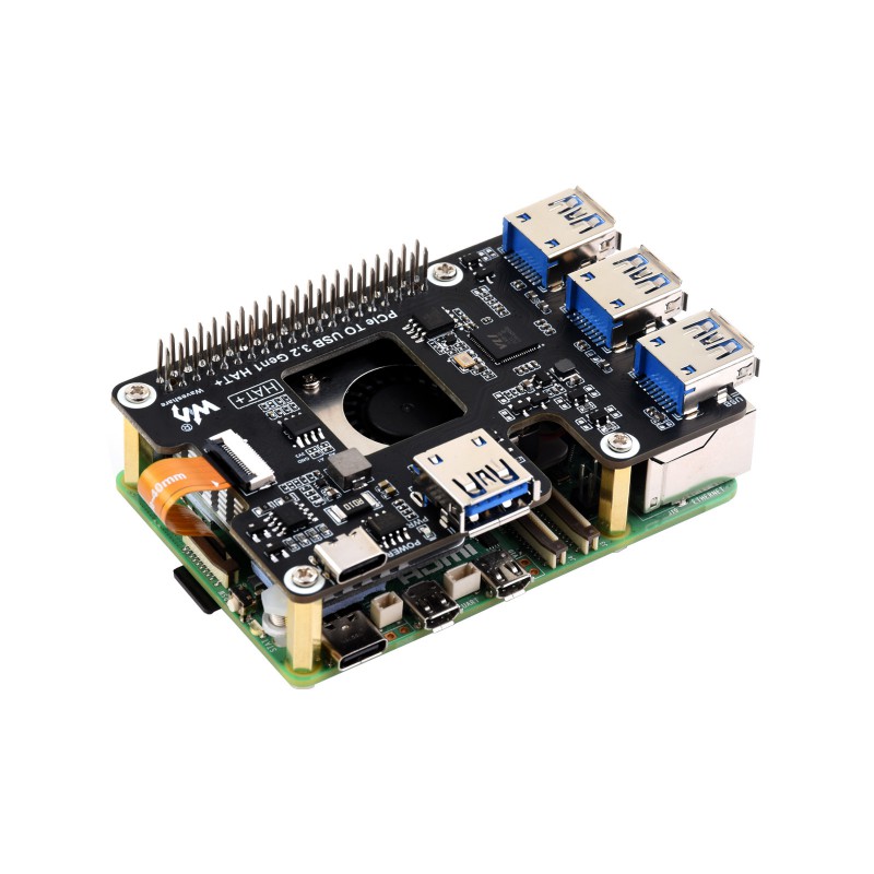 Rozszerzenie PCIIe USB 3.2 dla Raspberry Pi 5, HUB PCIe na 4 x USB