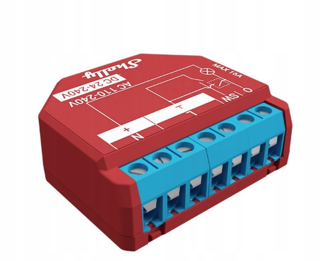 Shelly PLUS 1 PM Wi-Fi/Bluetooth relé 16A AC/DC
