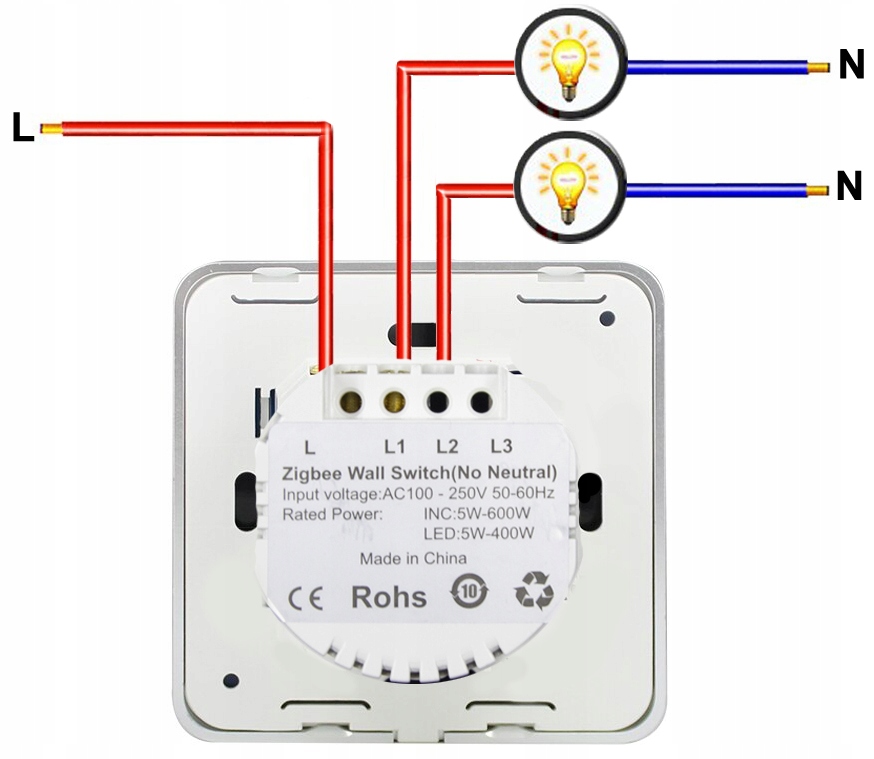 Inteligentny 1-obwodowy czarny szklany włącznik dotykowy Zigbee 3.0 z aluminiową ramką