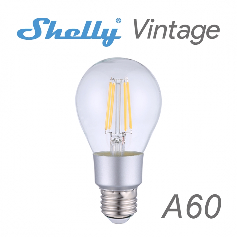 Shelly Vintage A60 - WiFi smart žárovka - E27, 7W, 750lm