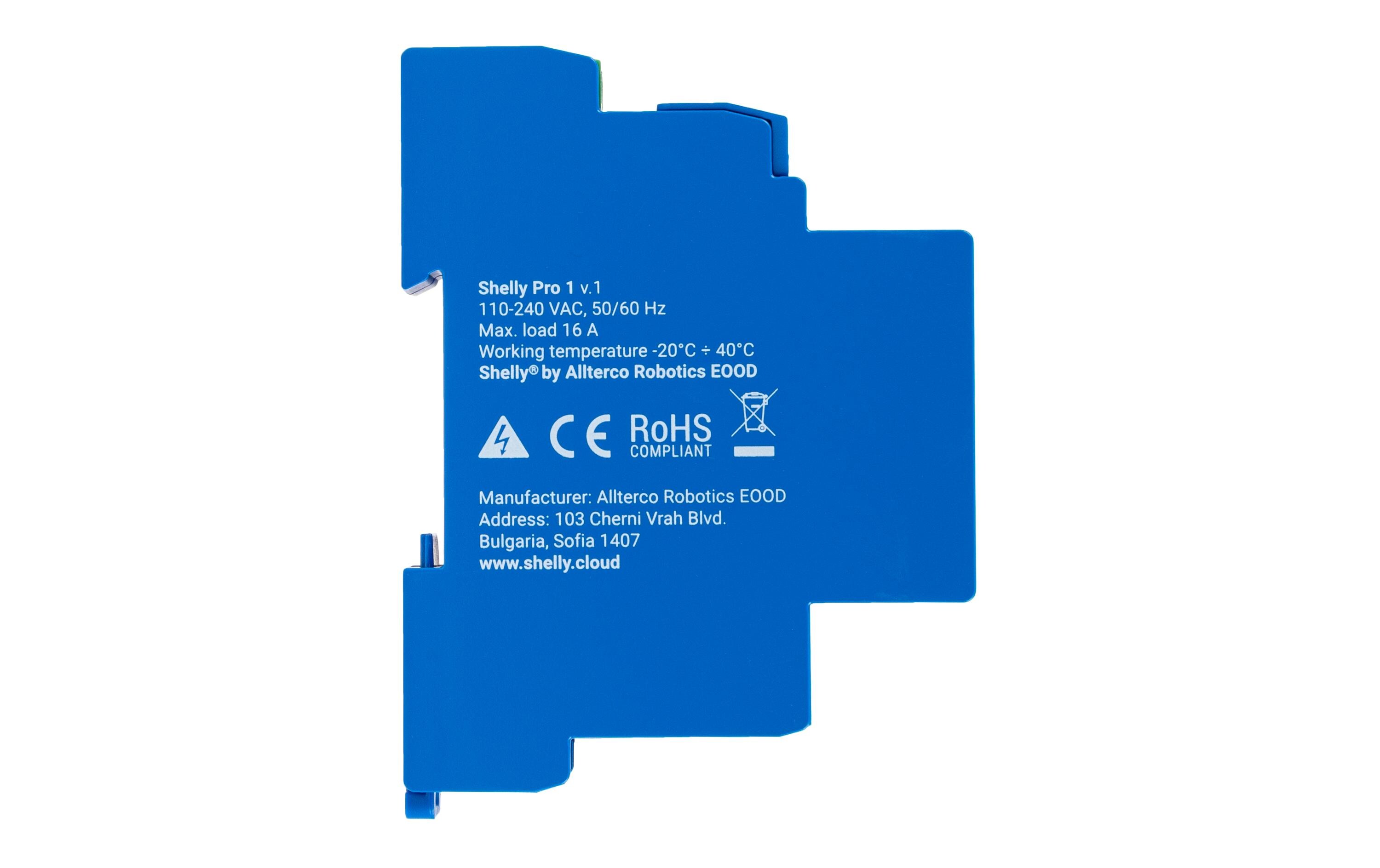 Shelly Pro 1 - Jednokanálové inteligentní relé WiFi/LAN/BL 