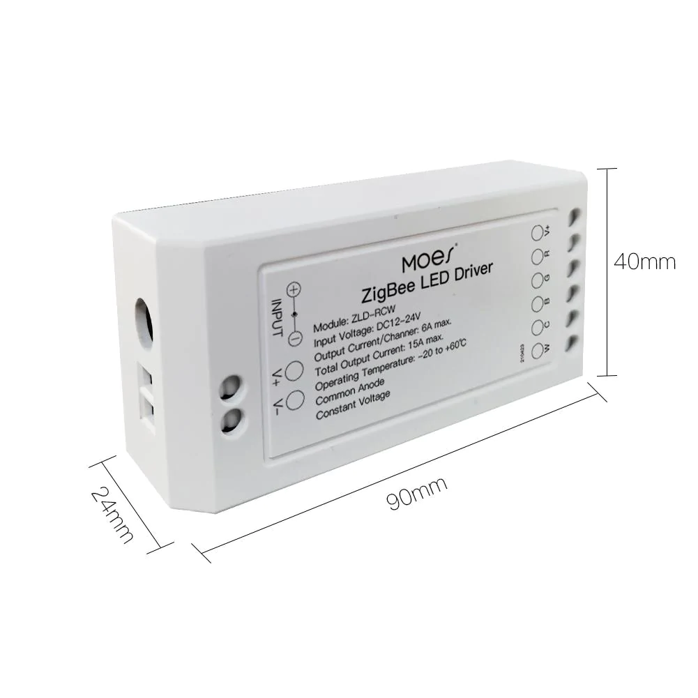 Řídicí jednotka světla RGBCCT se stmívačem ZigBee pro aplikaci SmartLife společnosti Tuya