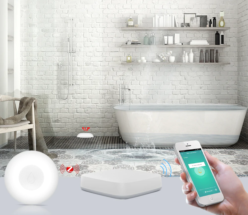 Inteligentny czujnik zalania ZigBee 2MQTT dla aplikacji Tuya