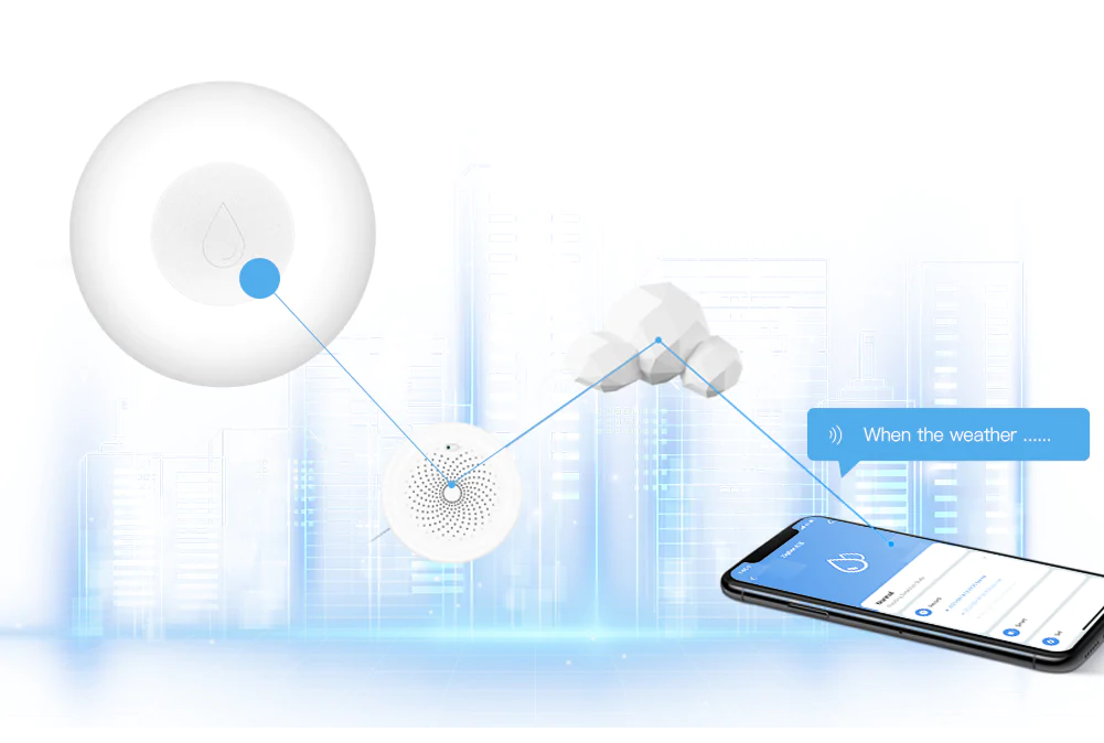 Inteligentny czujnik zalania ZigBee 2MQTT dla aplikacji Tuya