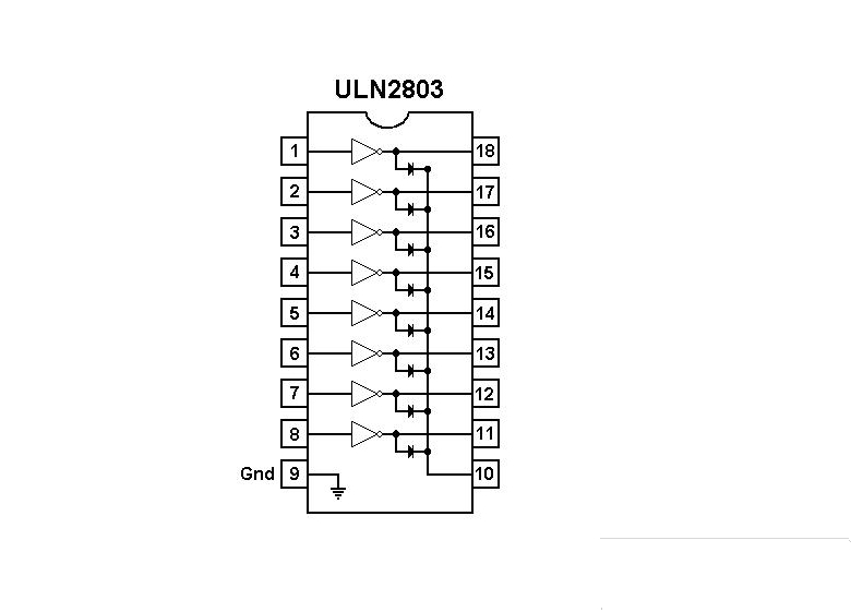 Układ scalony ULN2803A 8xDarlington - DIP18 THT