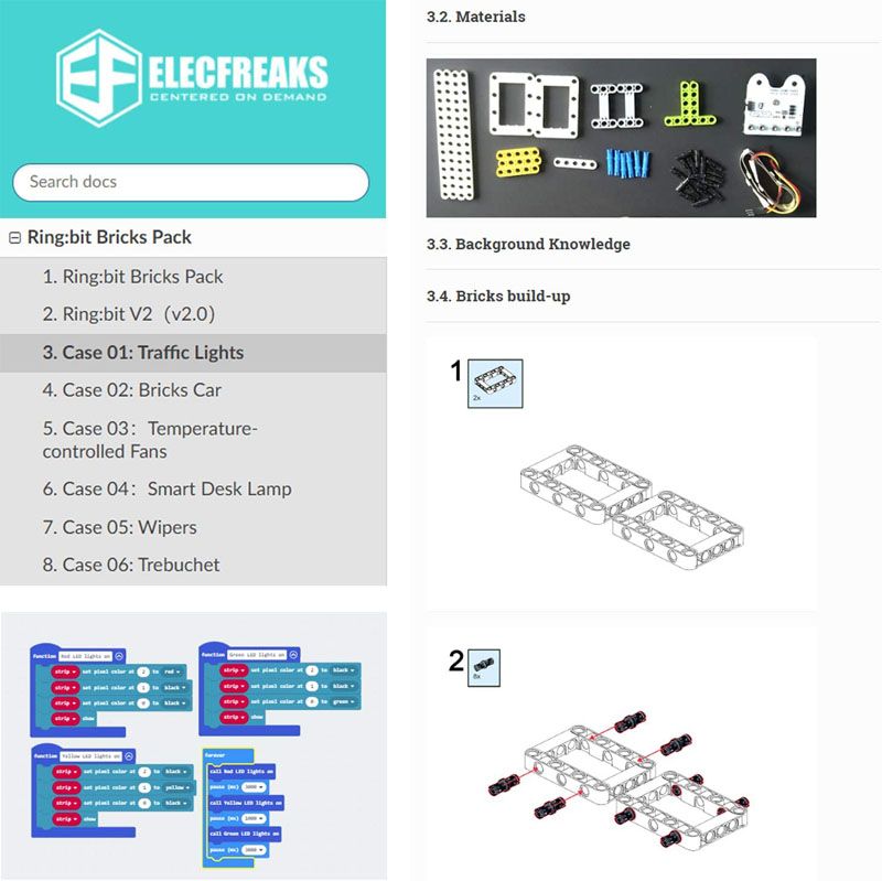 Zestaw konstrukcyjny do budowy inteligentnych urządzeń z klocków zestaw 6 w 1 od Elecfreaks