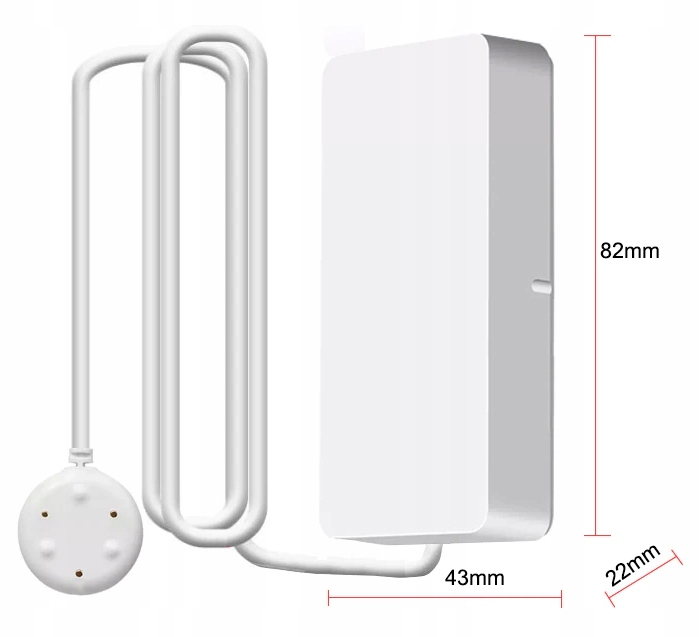 Inteligentn czujnik zalania z sondą ZigBee dla aplikacji Tuya