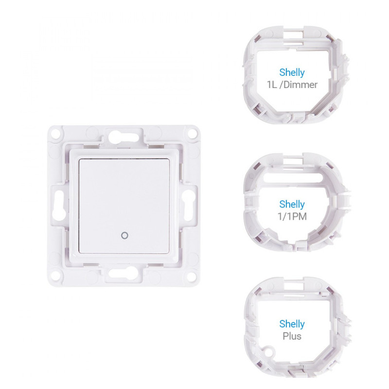 Przełącznik ścienny jednoprzyciskowy Shelly Wall Switch dla przekaźników Shelly - Biały