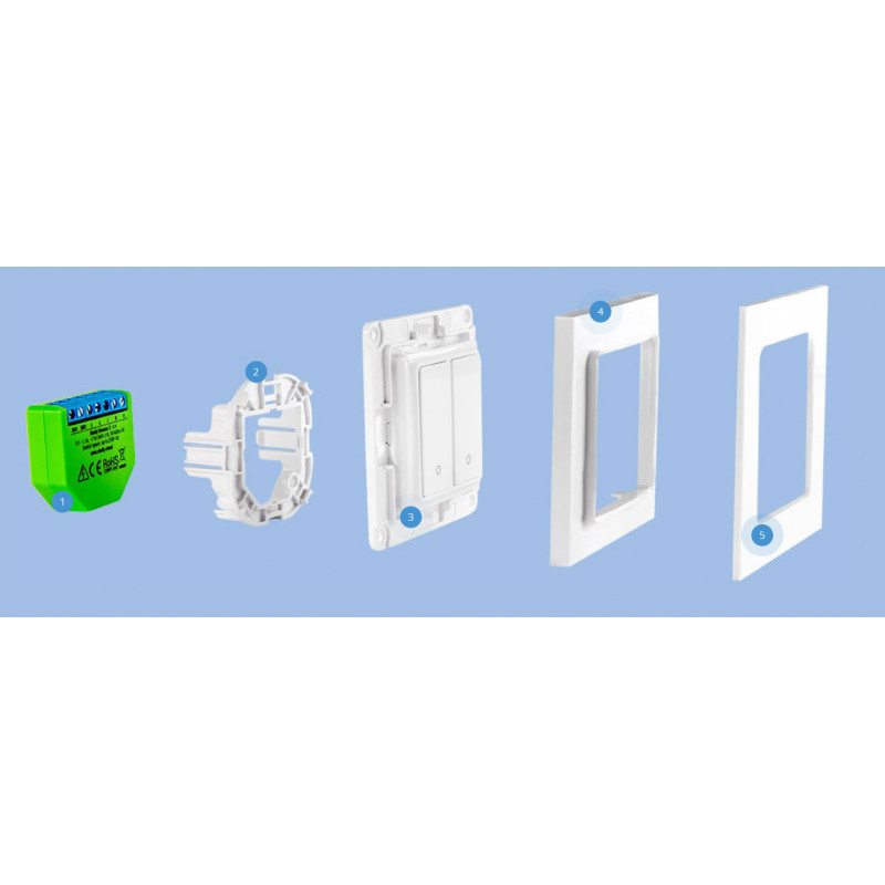 Przełącznik ścienny jednoprzyciskowy Shelly Wall Switch dla przekaźników Shelly - Czarny