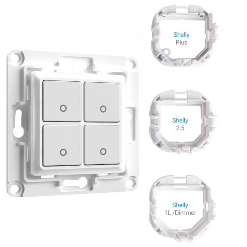 Przełącznik ścienny dwuprzyciskowy Shelly Wall Switch dla przekaźników Shelly - Biały