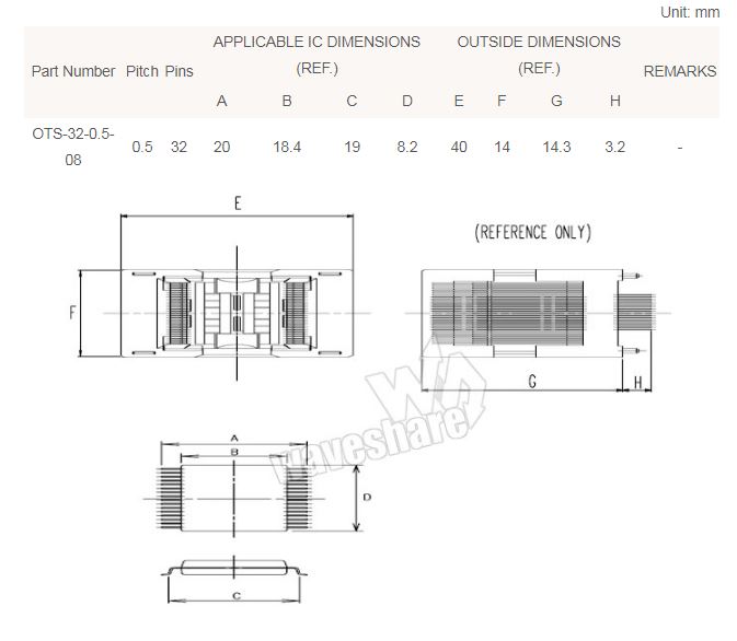 Adapter programátoru TSOP32 na DIP32