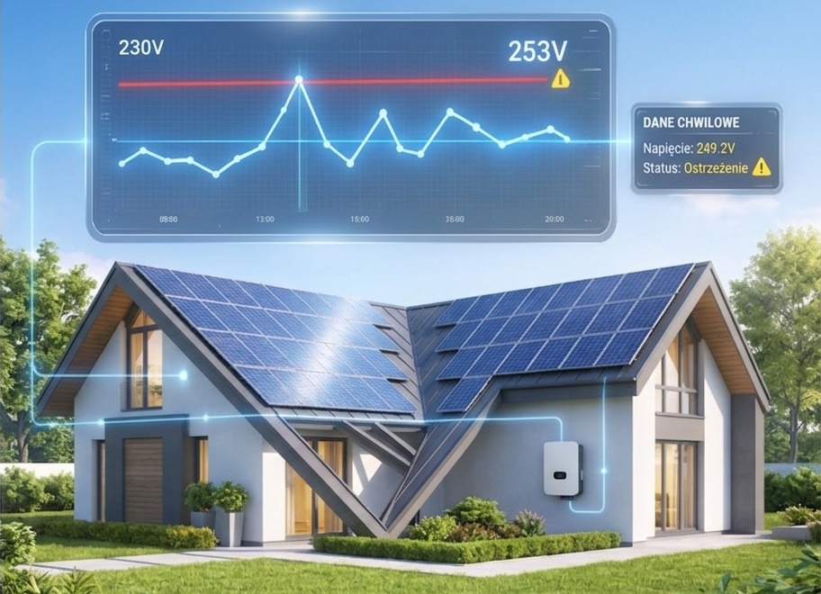 Monitorowanie napięcia sieci fotowoltaika SUPLA