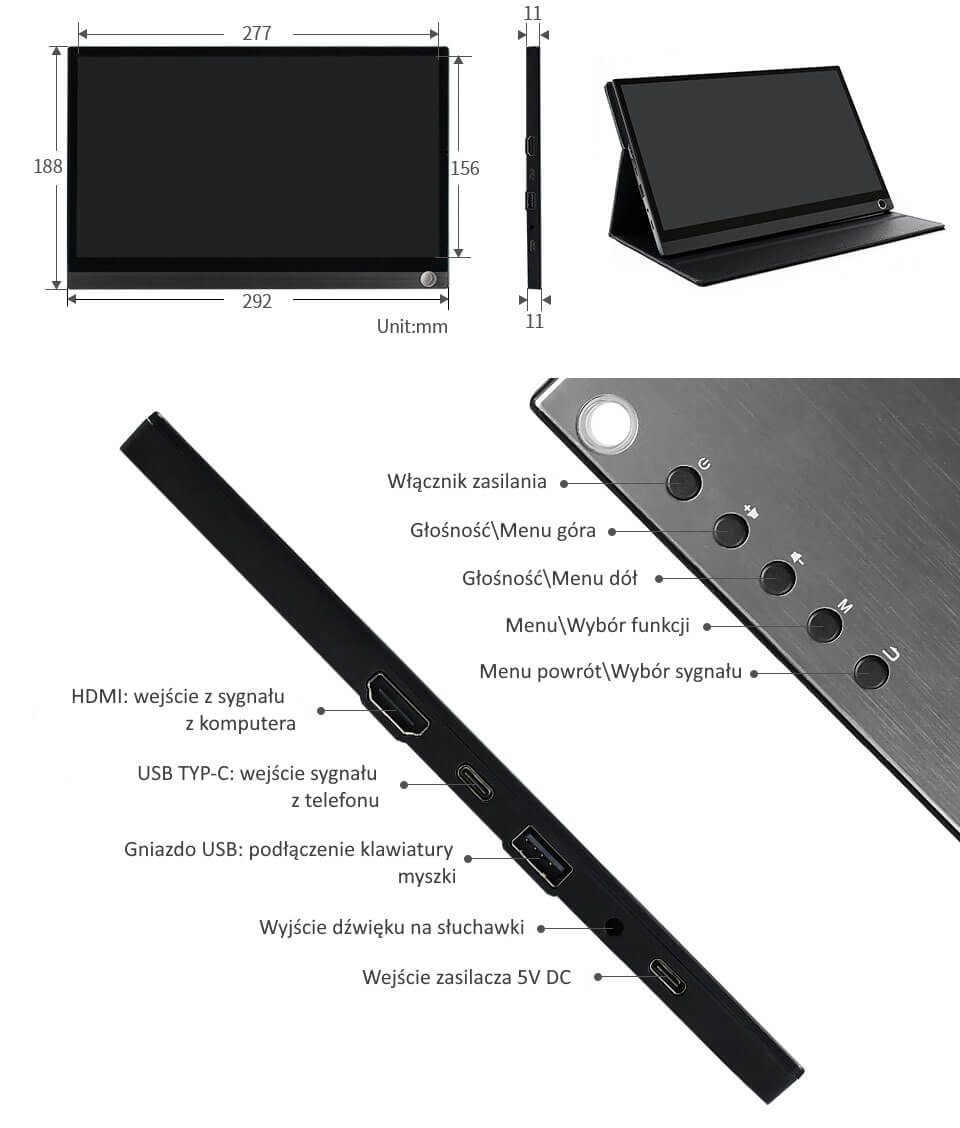 Rozměry displeje 12,5"