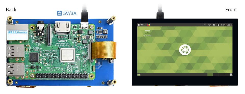 Wyświetlacz LCD DSI Raspberry Pi 3B+