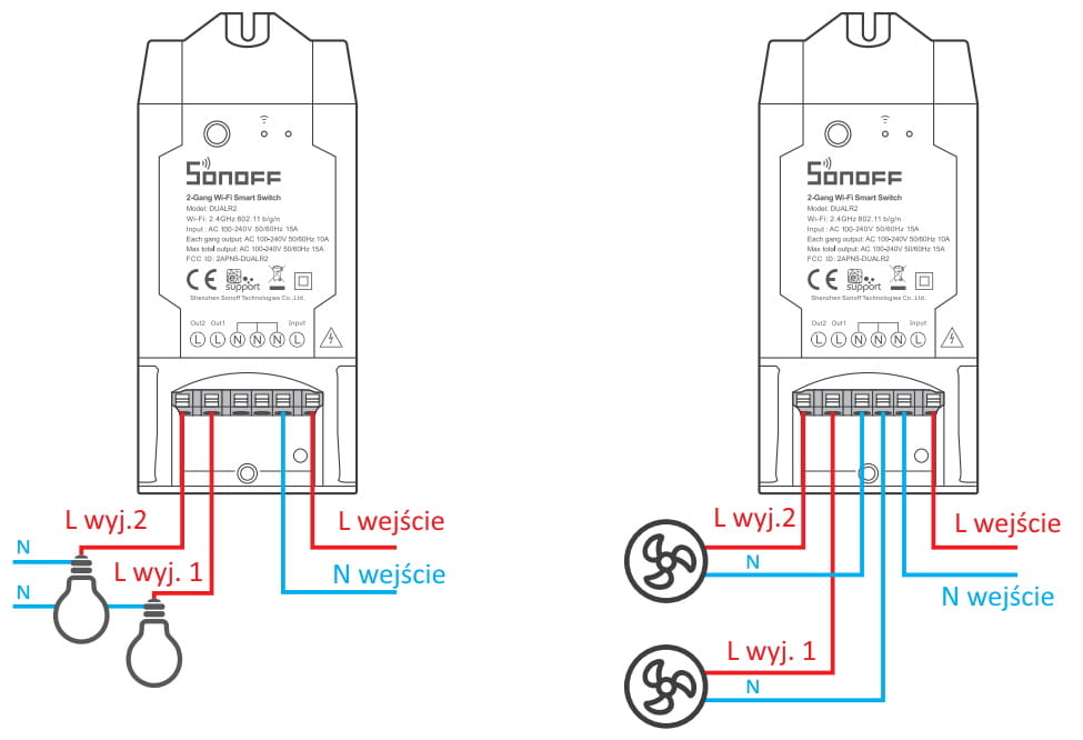 Sonoff Dual connection instructions