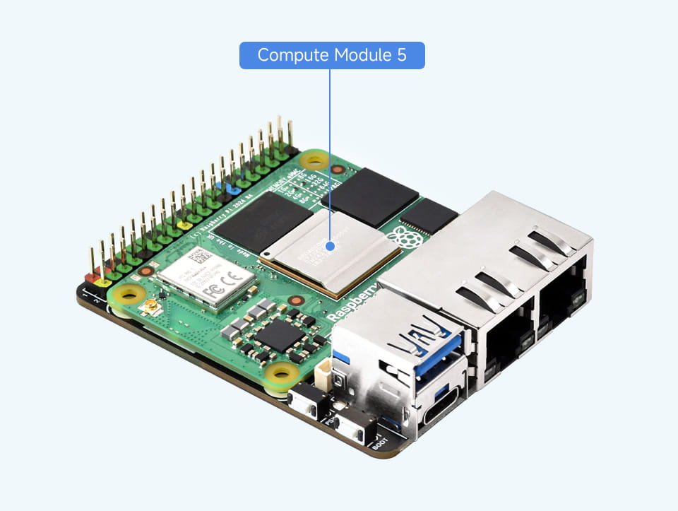 Mini Dual Gigabit Ethernet Base Board for CM5