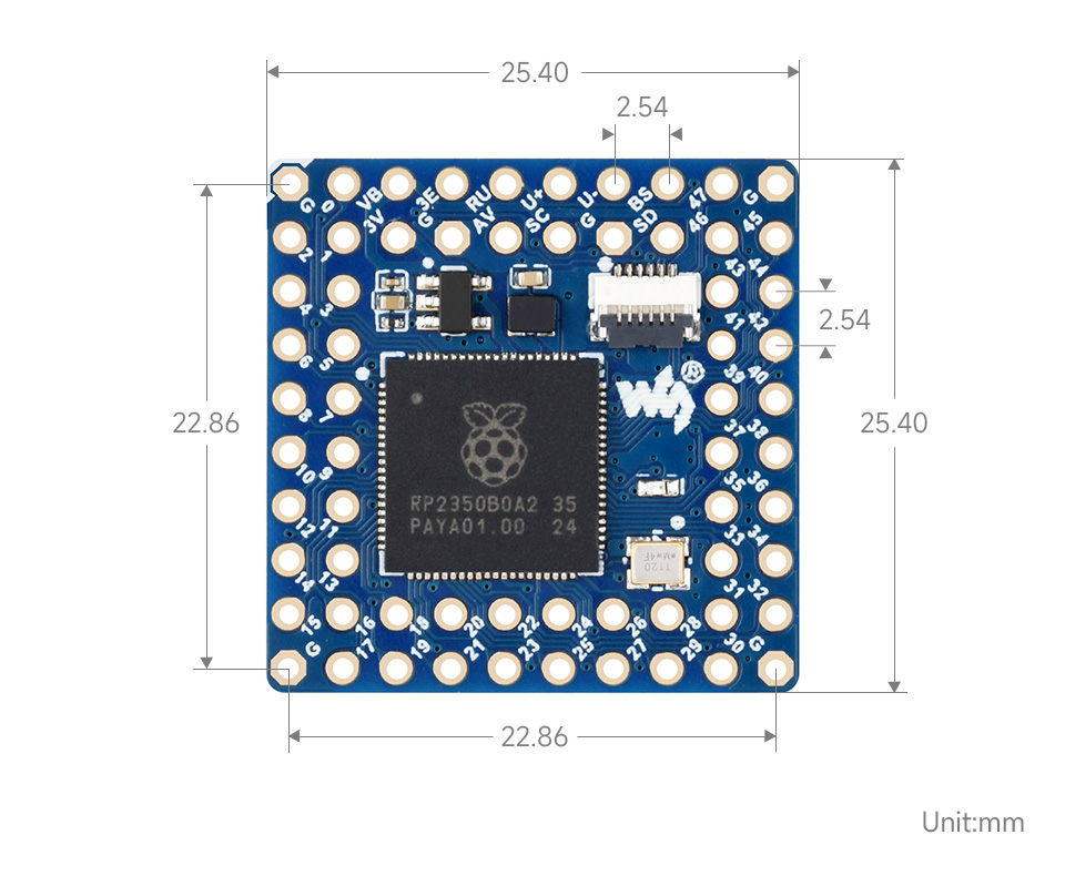 Core2350B board dimensions