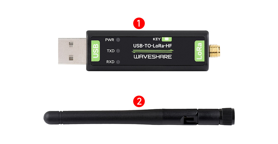 Obsah balení USB-TO-LoRa-HF