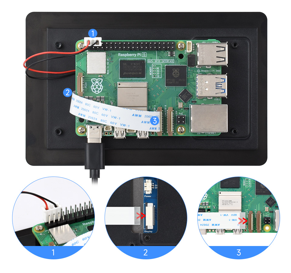 Połączenie wyświetlacza z Raspberry Pi 5 