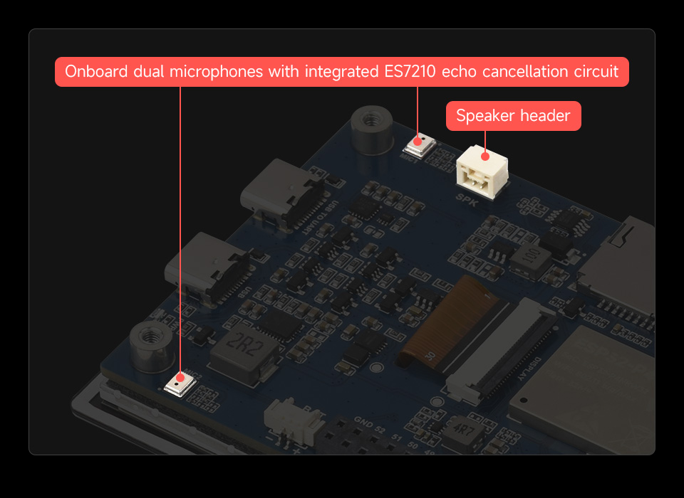 System audio ESP32-P4 z dwoma mikrofonami i kodekiem ES8311