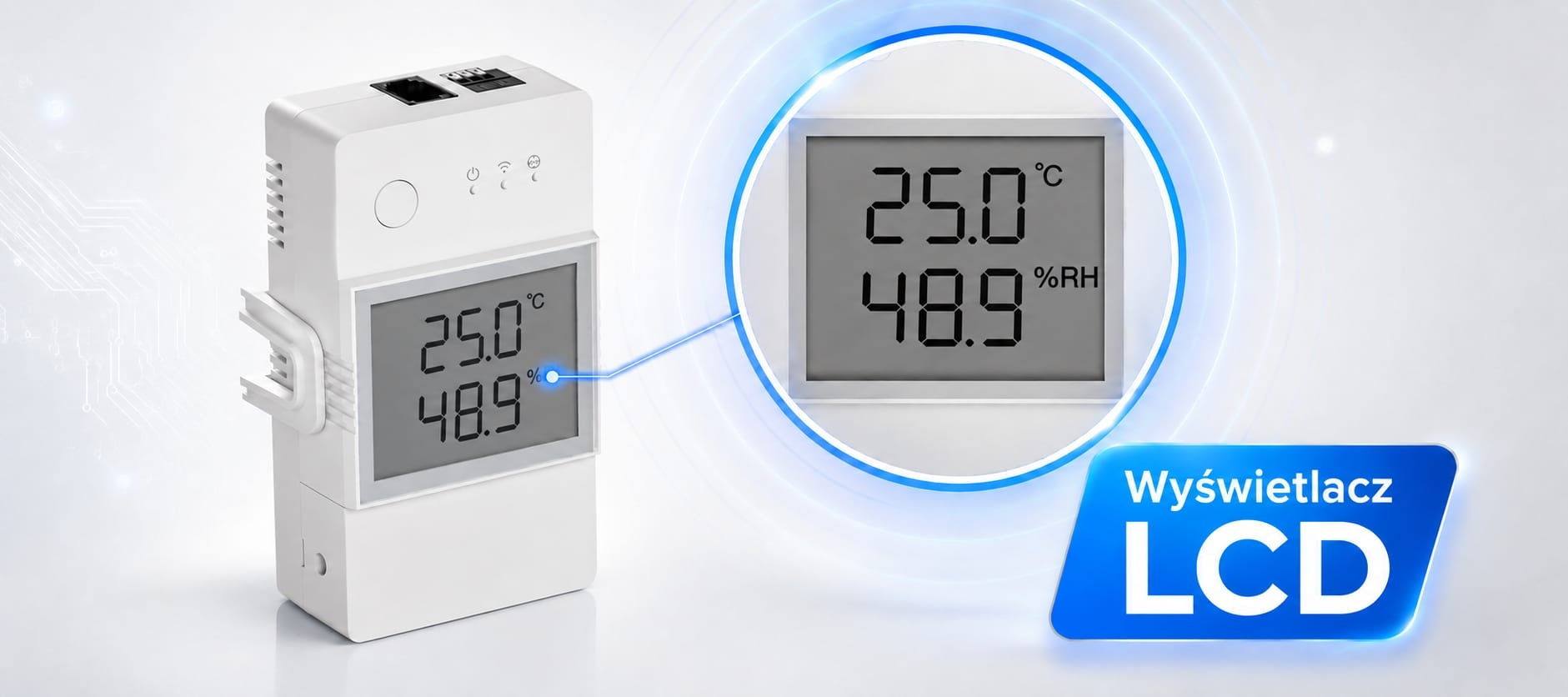 Wyświetlacz LCD THR316D z czujnikiem THS01 temperatura i wilgotność