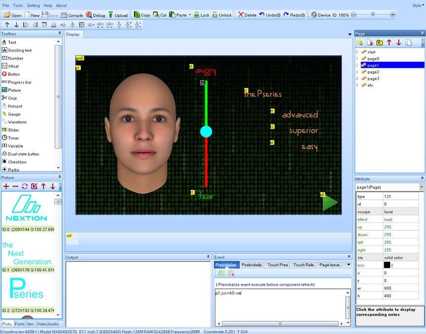 Projektowanie interfejsu HMI w programie Nextion Editor dla wyświetlacza NX8048K070_011C