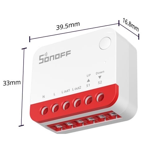 Wymiary sterownika rolet SONOFF MINI-ZBRBS